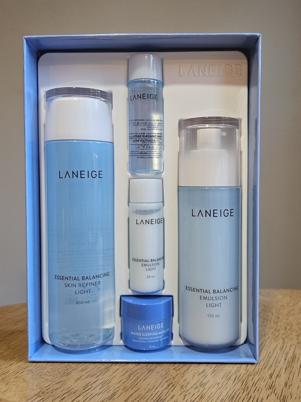 LANEIGE Light Blue Essential Balancing Skincare Set 5 Piece Set